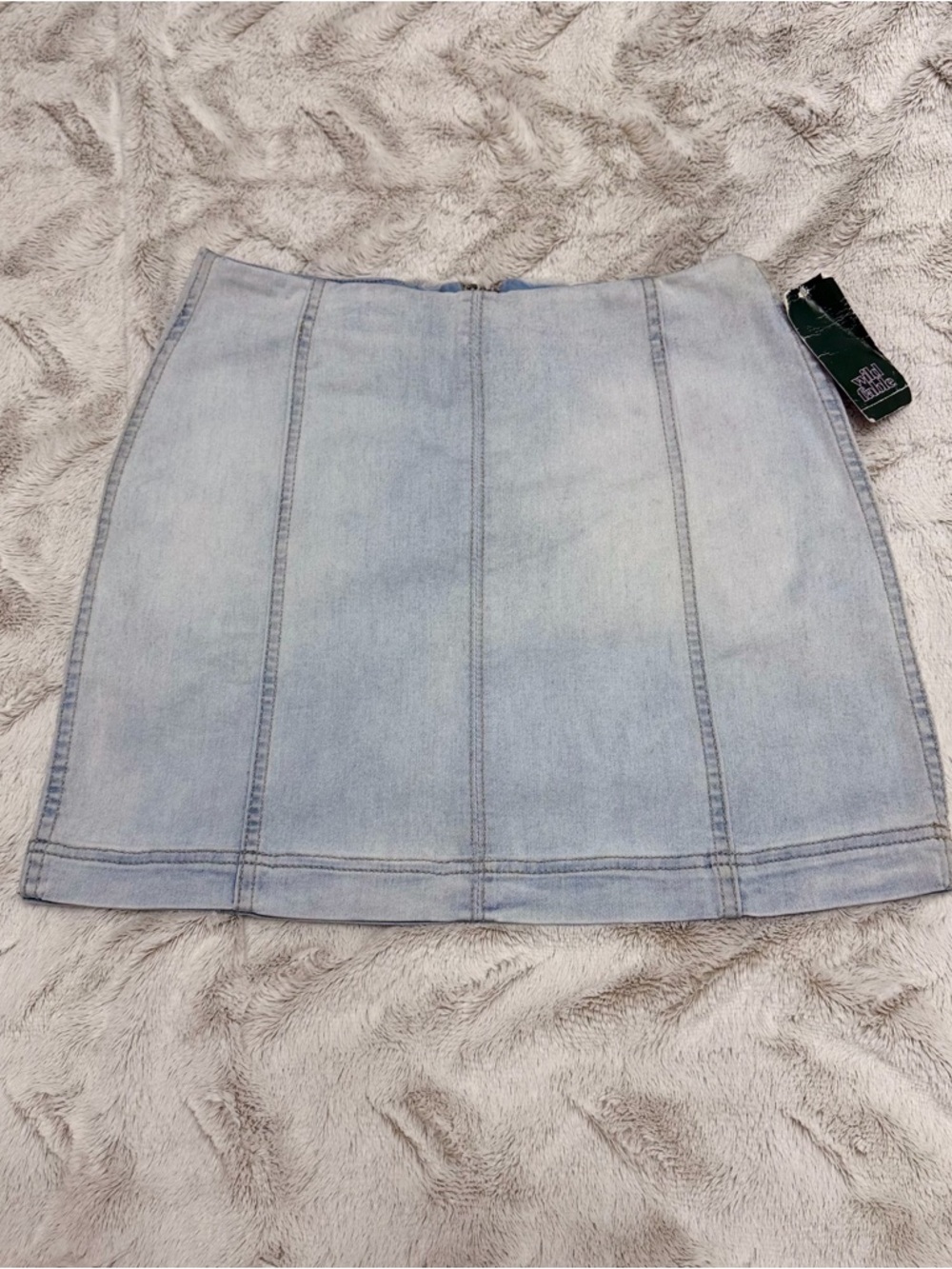 Target Light Wash Denim Paneled Mini Skirt